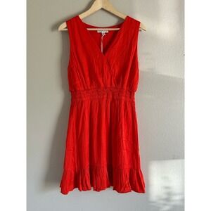 NEW Boutique Orange She‎ + Sky Cinched Waist Sleeveless Dress Large